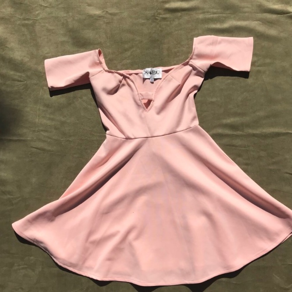 Pastel Pink Off The Shoulder Dress